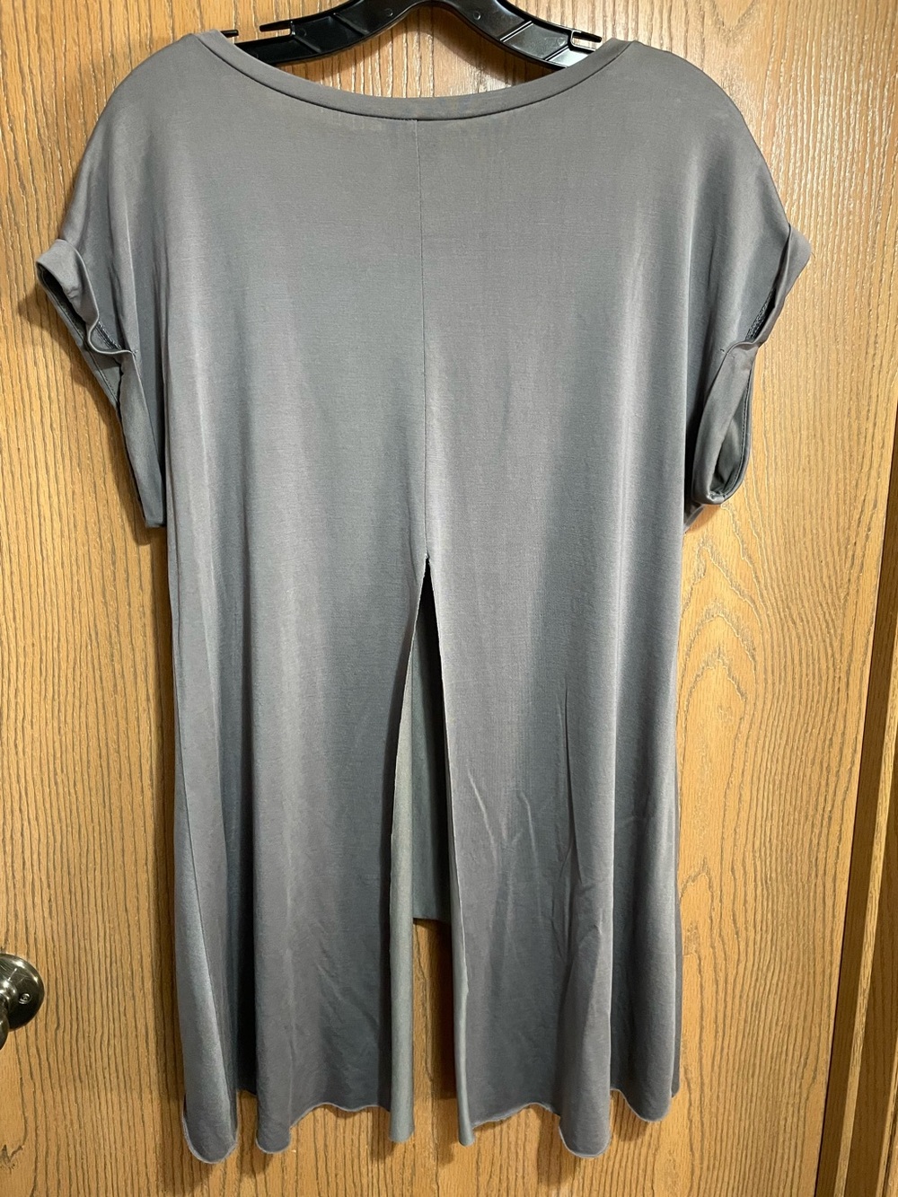 Gray High-Low Tunic with Split Back - Picture 6 of 6